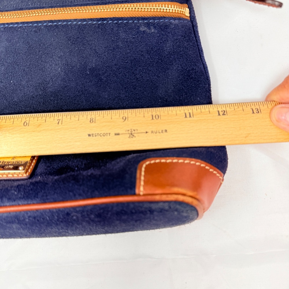 Dooney & Bourke Handbag Bundle Navy Suede Burgundy Leather Monogram Canvas 3pc - Picture 9 of 16